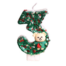 Kerstverjaardagskaars met kerstnummer, stijl D