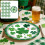 Service de vaisselle jetable pour la Saint-Patrick, motif trèfle 1