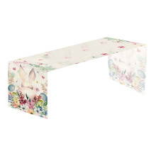 Easter Table Runner – Vintage Bunny & Egg Linen