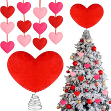 Heart Tree Topper Set with 12 Ornaments 12 inch
