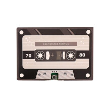 60-sekunders opptaksbart talekort – retro kassettdesign