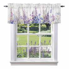 Paarsblauwe aquarel bloemen volant 54x18 inch