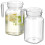2-Pack Clear Plastic Pitcher with Lid, 600ml, for Milk or 1