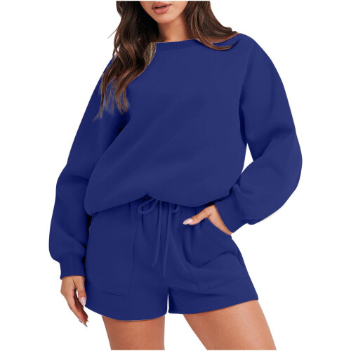 Women's Long Sleeve Sweatshirt & Shorts Set