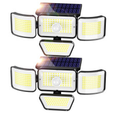 Lampes solaires à détecteur de mouvement 3000 lm, 278 LED, lot de 2