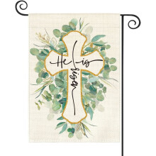He Is Risen Garden Flag 12x18 in Double-Sided