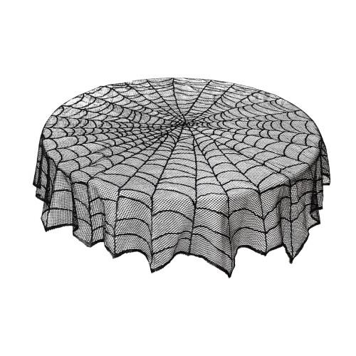 50" Round Black Gothic Halloween Tablecloth