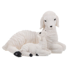 Resin Mini Sheep Figurine 12cm White Decor