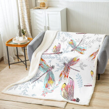 Libellen-Fleece-Sherpa-Überwurfdecke 40x50 Zoll