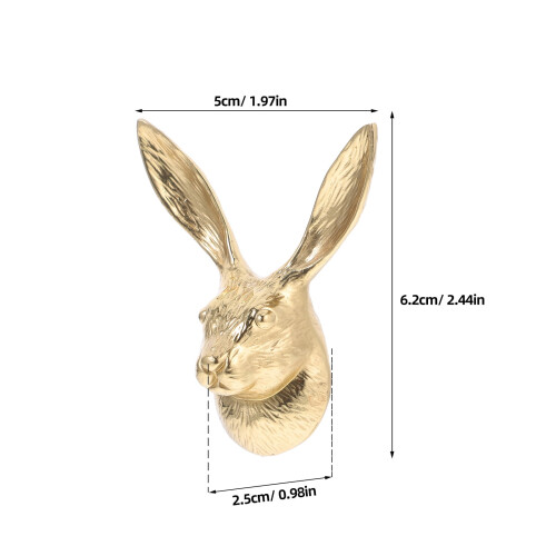 Bunny-Shaped Golden Brass Cabinet Knob, 1 Piece 1