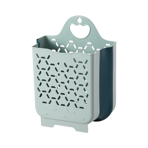 Collapsible Wall-Mounted Laundry Basket Blue 30x17x38.5cm 1