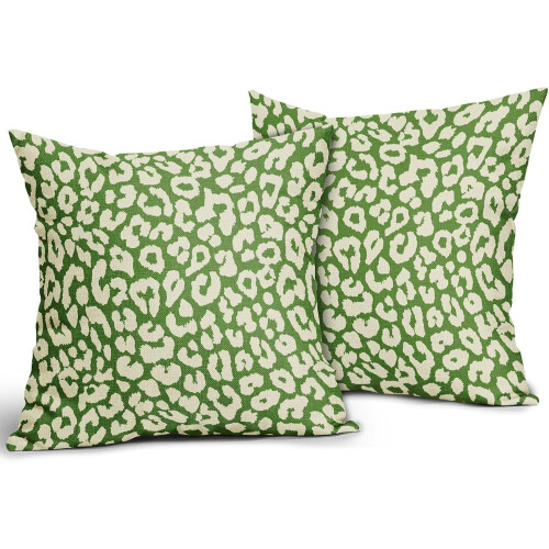 Marineblå leopardprint pudebetræk 18x18 sæt med 2 1
