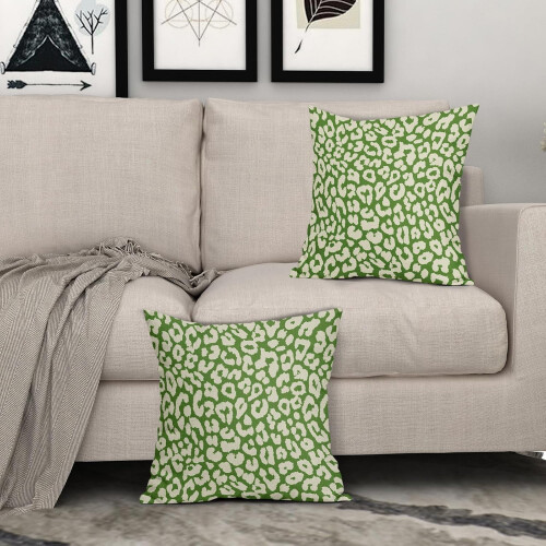 Marineblå leopardprint pudebetræk 18x18 sæt med 2 2