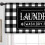 Black and White Checkered Laundry Room Curtain Valance 54" 5