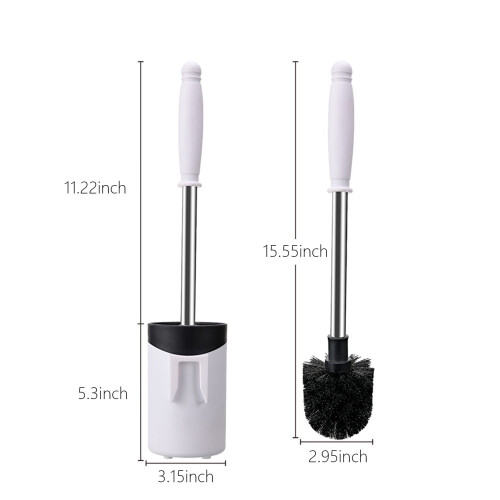 Toilet Brush and Holder Set – Deep Clean, White 1