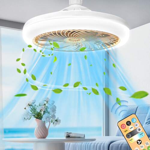Ventilatore da soffitto senza pale con luce integrata e telecomando, 25 cm 1