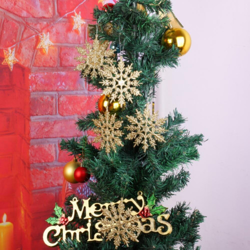 White Snowflake Decorations 3D Glittery 12PCS 1