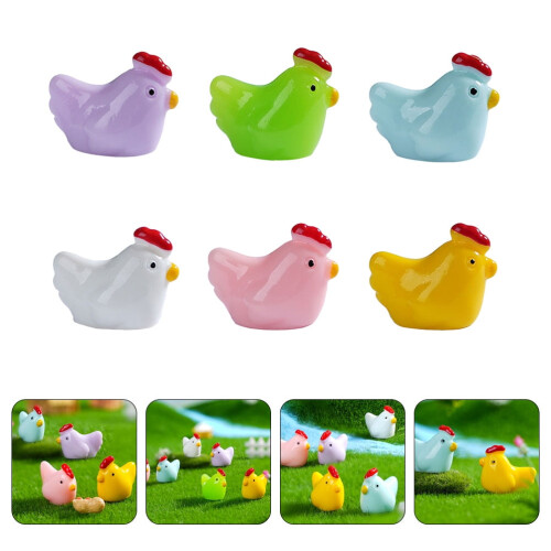 12pcs Mini Chicken Resin Figurines for Micro Gardens 1