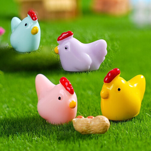 12pcs Mini Chicken Resin Figurines for Micro Gardens 2