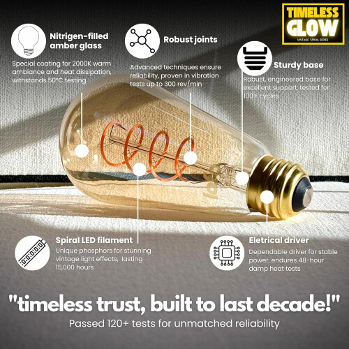 Λαμπτήρες Edison με δυνατότητα ρύθμισης φωτεινότητας ST19 5W2000K E26, συσκευασία των 4 2