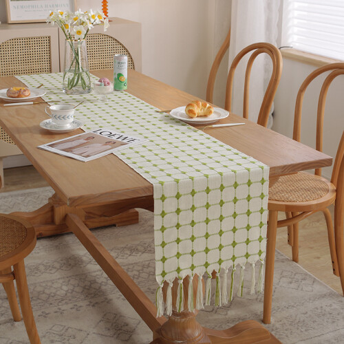 Cotton Linen Table Runner 13 x 72 in Rustic Boho 2