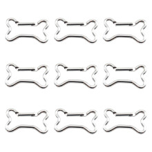 9 Stücke Knochenform Karabiner Clip Schlüsselanhänger-Silber