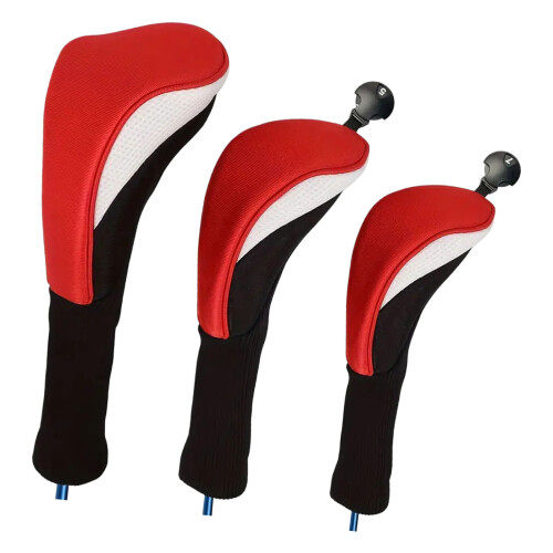 3Pcs Professinal Golf Head Cover Protective Case Golf-Red
