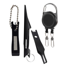 Line Cutter with Tweezers Knots Tyer & Carabiner Stainless-4PCS