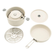 Aluminum Cooking Tableware for Hiking Picnics Fishing-White