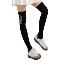 Breathable Elastic Knee High Socks Golf Stockings for-Black