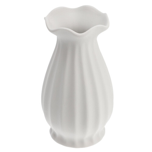 White Ceramic Flower Vase 17.5 cm