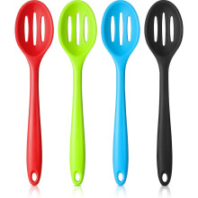 4-Piece Silicone Slotted Spoons, 10.6 in, Heat-Resistant