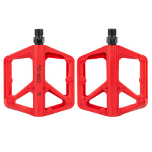 Nylon Bicycles Cycling Pedals Platform with Double Bearing-Red