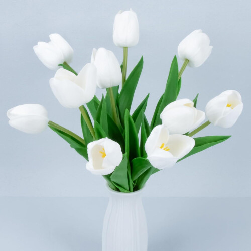 10 Multicolor Real-Touch Artificial Tulips