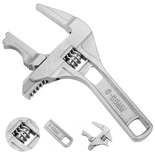 Aluminum Adjustable Wrench with Reversible Jaw