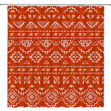 Boho Geometric Shower Curtain – Orange, 90 x 180 cm