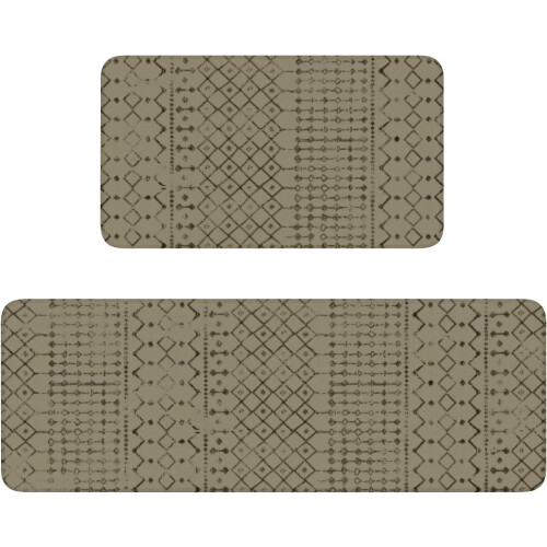 Boho Kitchen Mat Set of 2 – Non-Slip Washable Runner Rugs