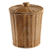 Corbeille à papier tressée Tineasur avec couvercle marron (1 lot)