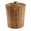 Woven Plastic Waste Basket with Lid, Light Brown, 1 Set 1