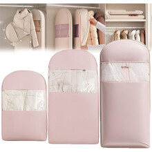 Selbstkomprimierender Kleidersack zum Aufhängen – Beige oder Rosa,