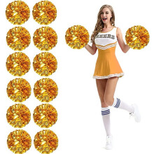 12 pon pon metallici da cheerleading – 26 cm e 30 cm, plastica PET,