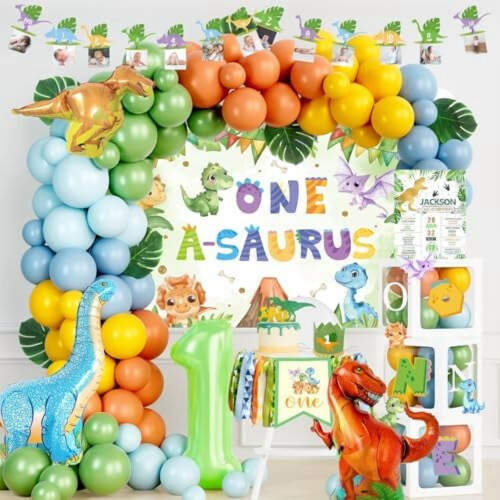Dinosaur 1st Birthday Decoration Kit