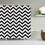 Black & White Striped Polyester Shower Curtain 1