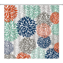 Dahlia Floral Shower Curtain, Polyester, 90 x 180 cm