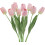 10 Light Pink Artificial Tulips Silk Flowers 1