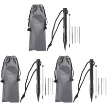 3Pièces Ensemble Aiguilles Tressage Paracord Noir Durable Aluminium