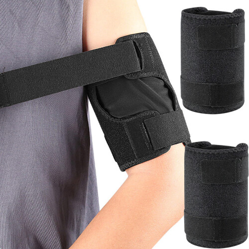 2Pieces Multifunctional Athletic Arm Protectors with-S Black 2