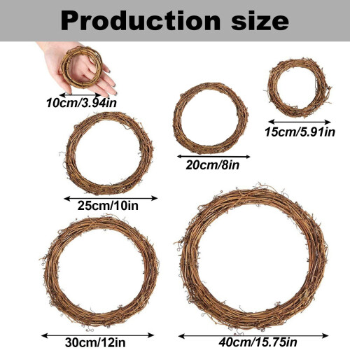 Ghirlandă din ratan natural – 1 pachet, 6 mărimi 1
