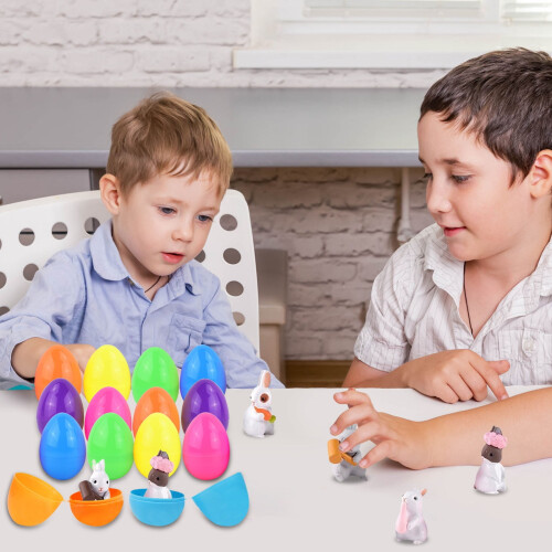 Ostereier-Überraschungsbox-Set – 12 Klappeier mit Mini-Hasen 2