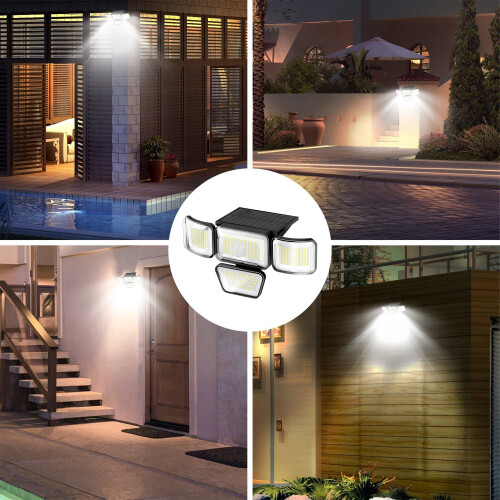 4-Head Solar Security Light 3000LM 278 LED 2-Pack 2